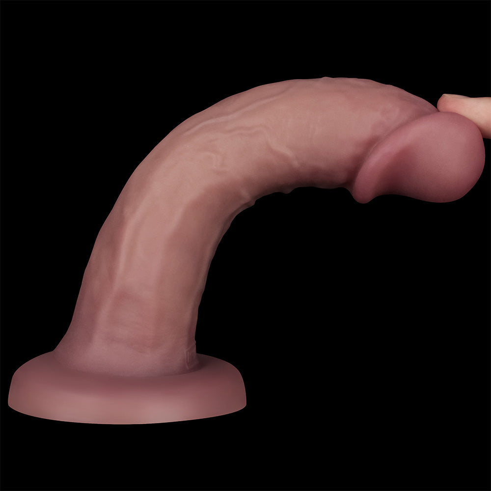 Dual Density Power Cock - 8 Inch Flesh - Flesh 20 cm USB Rechargeable Vibrating Dong - LV110202