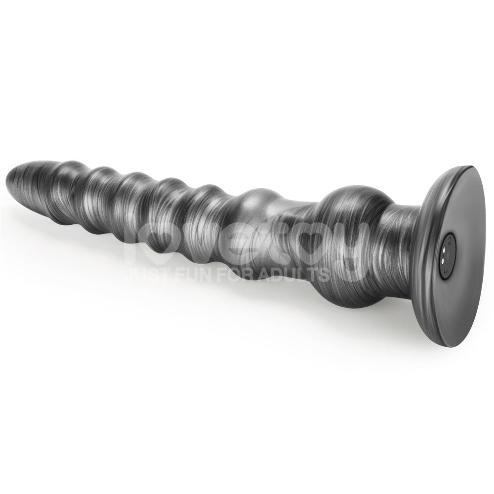 King Sized Vibrating Vibrax Slider - Grey 32.3 cm (12.5) USB Rechargeable Vibrating Dildo - LV121202