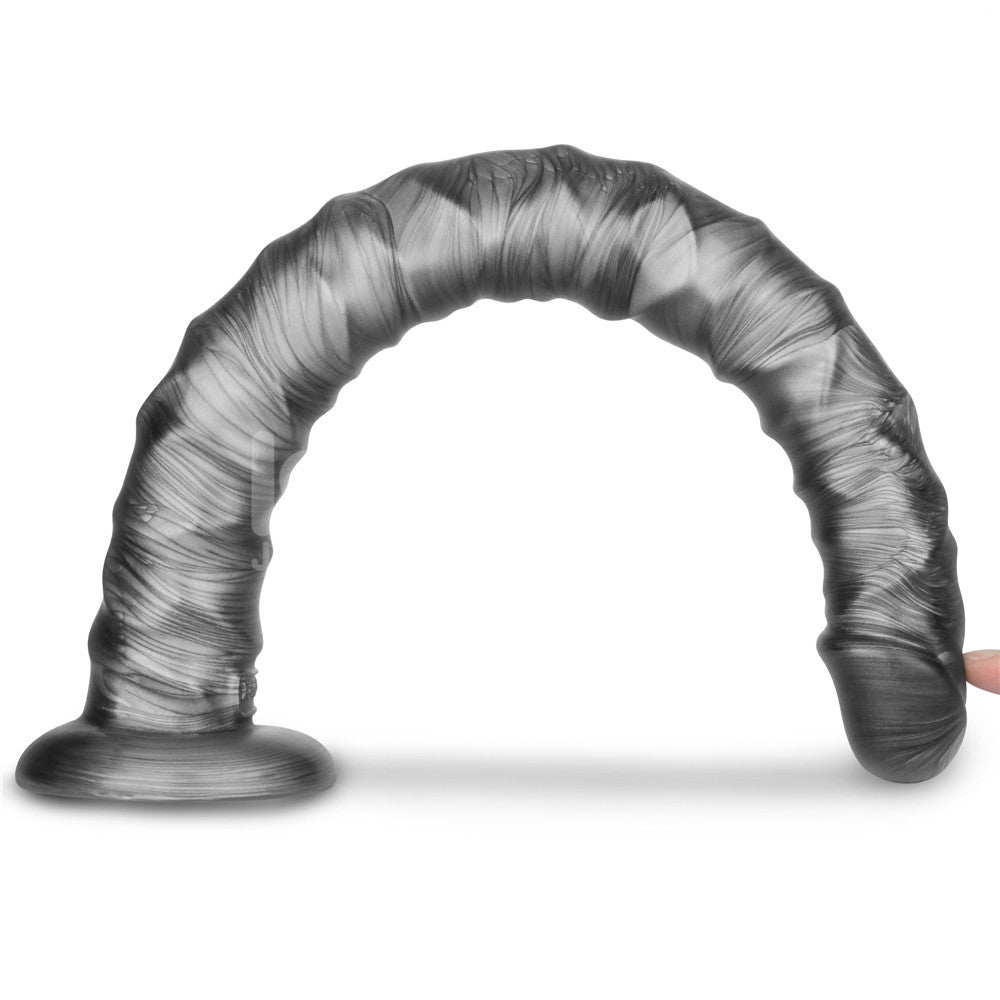 King Sized Vibrating Vibrax Slider - Grey 40.8 cm (16) USB Rechargeable Vibrating Dildo - LV121203