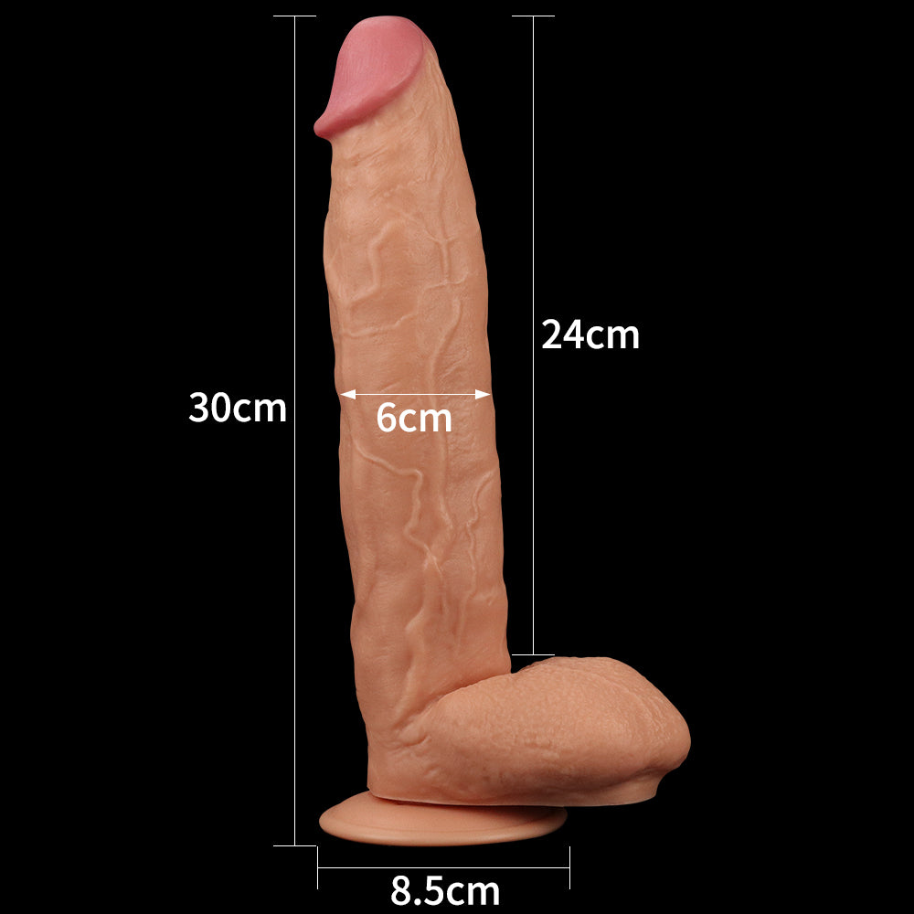 King Size 11 Realistic Dildo - Flesh 29.5 cm Dong - LV2208
