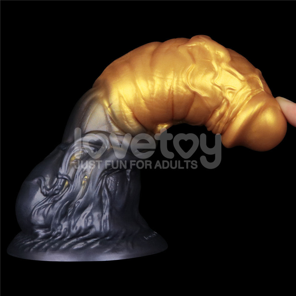 Aerosx 7.5 Inch Dual Density Inflatable Dildo - Gold/Blue 24 cm Inflatable Fantasy Dildo - LV416001