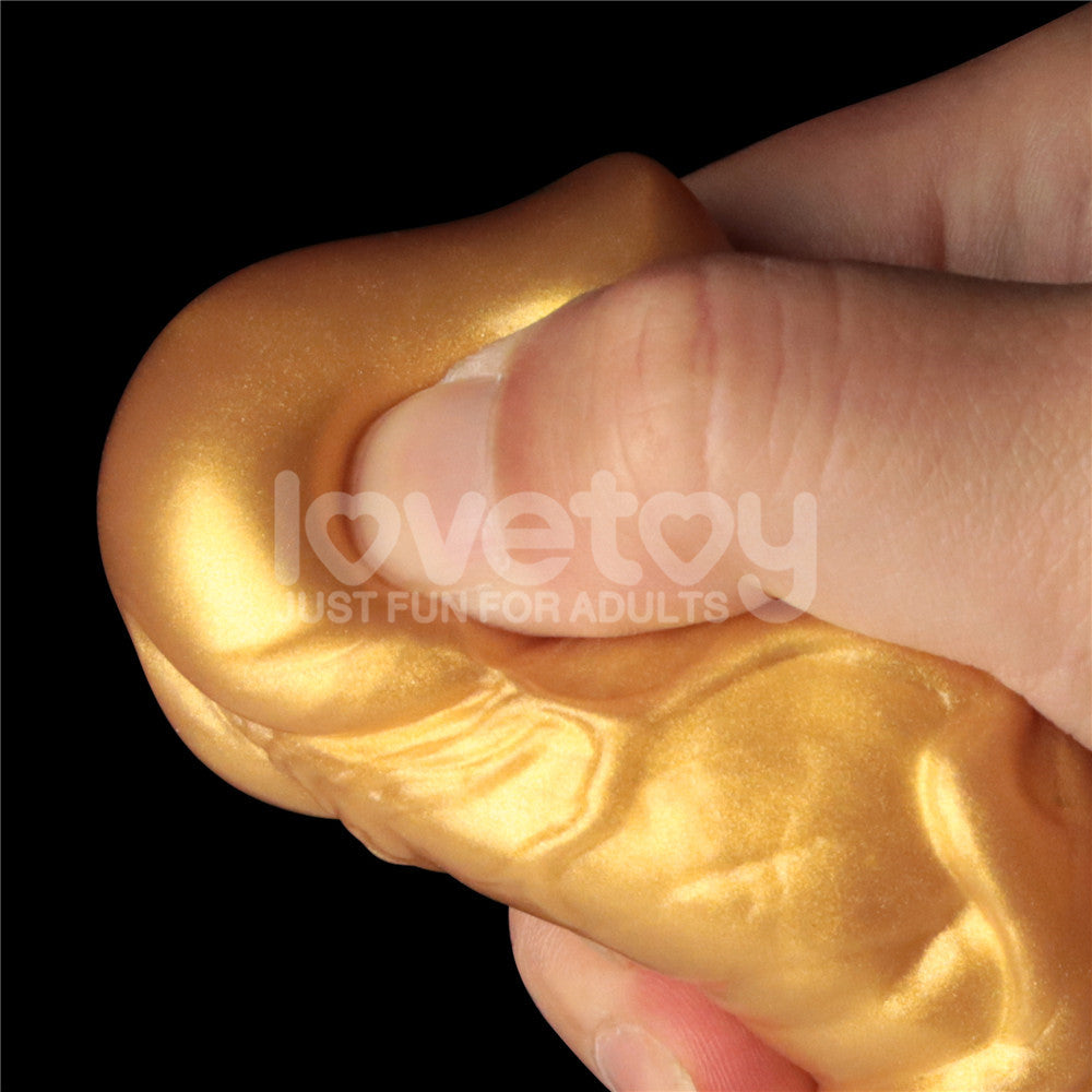 Aerosx 7.5 Inch Dual Density Inflatable Dildo - Gold/Blue 24 cm Inflatable Fantasy Dildo - LV416001