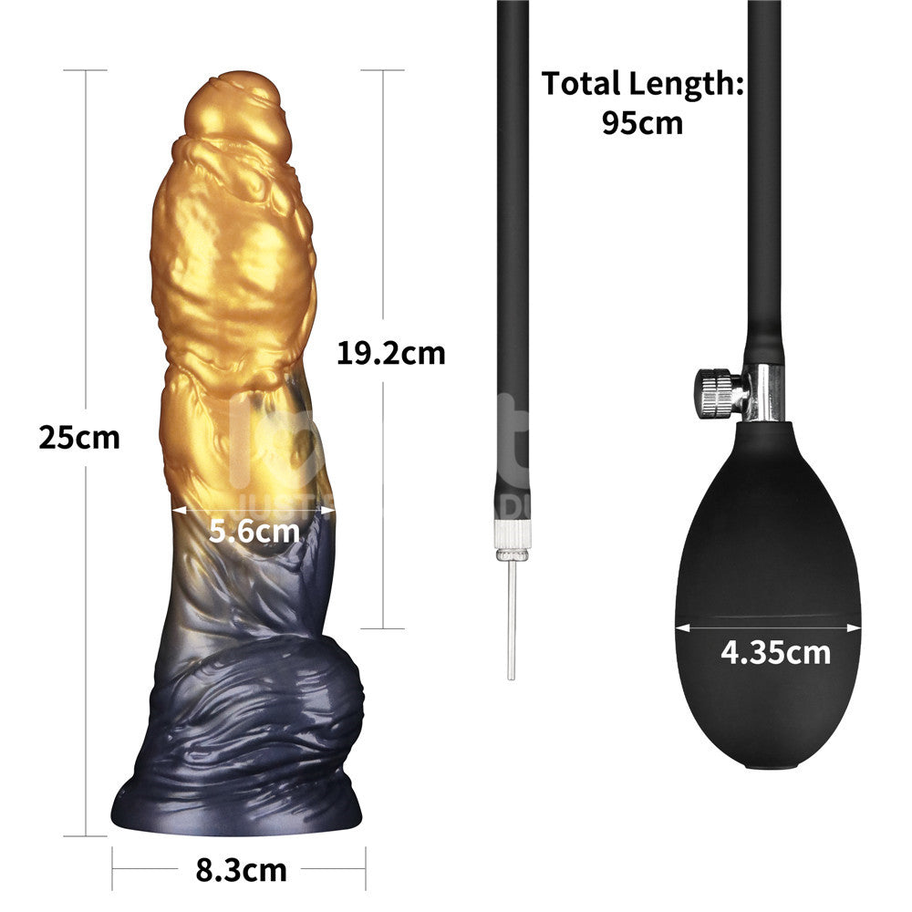 Aerosx 10 Inch Dual Density Inflatable Dildo - Gold/Blue 33 cm Inflatable Fantasy Dildo - LV416003