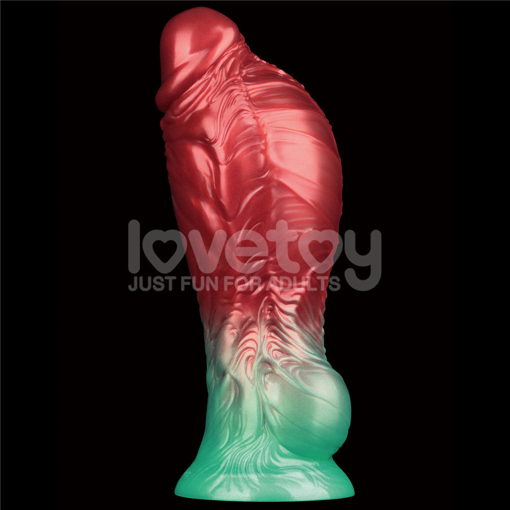 Aerosx 8 Inch Dual Density Inflatable Dildo - Red/Green 28 cm Inflatable Fantasy Dildo - LV416012