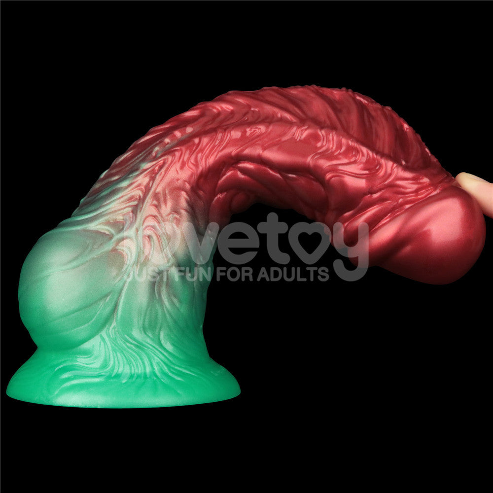 Aerosx 8 Inch Dual Density Inflatable Dildo - Red/Green 28 cm Inflatable Fantasy Dildo - LV416012