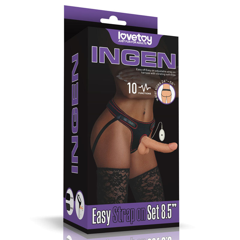 Ingen Vibrating Easy Strap-On Set - Flesh 21.6 cm (8.5) Vibrating Strap-On - LV715118