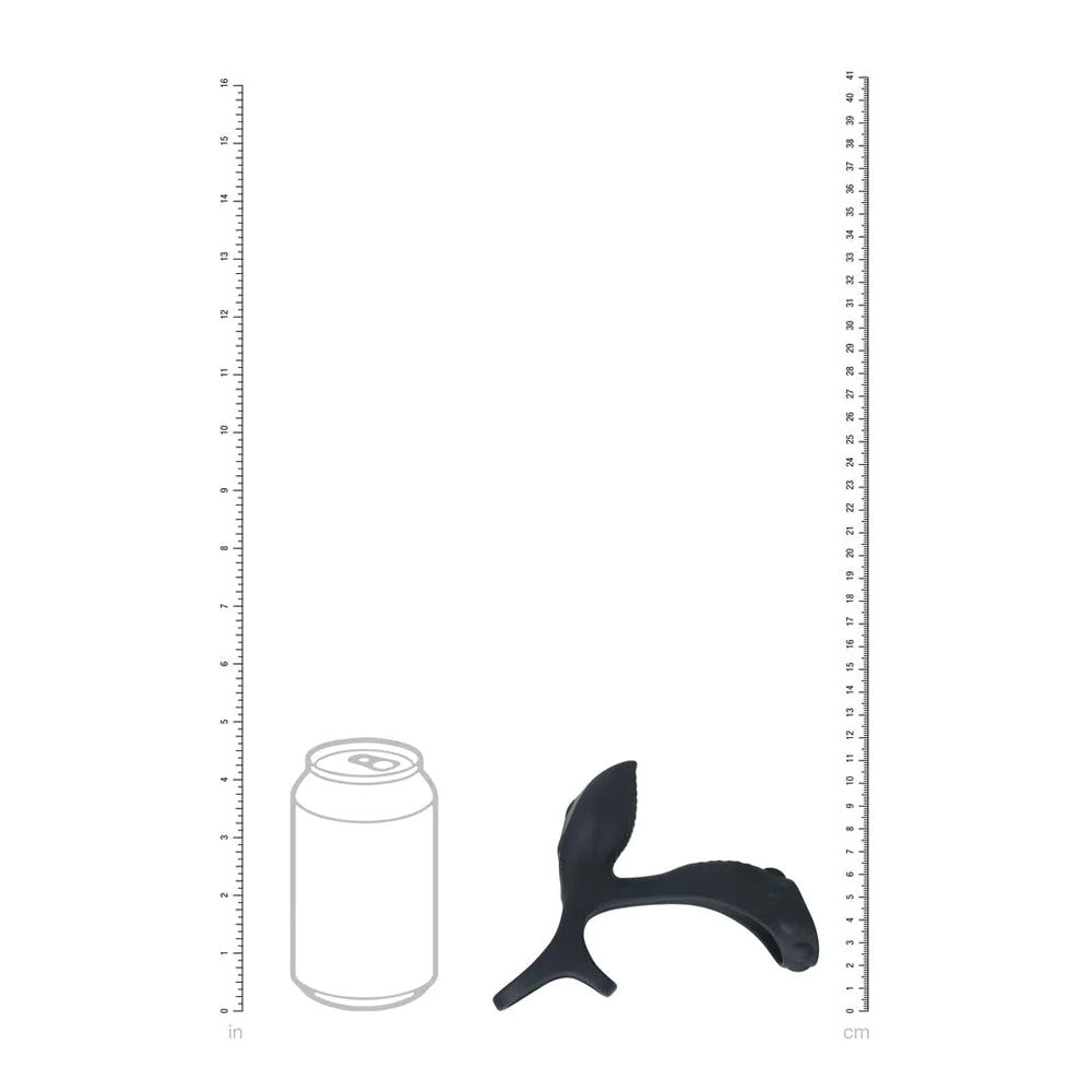 LEVELZ Vibrating Cock & Ball Ring with Shaft Loop - Black USB Rechargeable Vibrating Cock & Ball Rings-LVL03-0031BLK