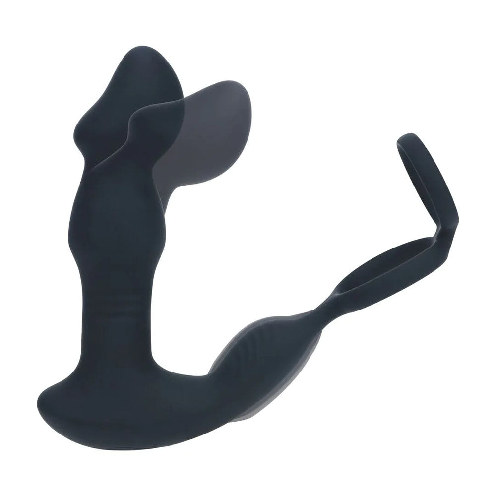 LEVELZ Remote Controlled Prostate Stimulator with Cock Ring - Black USB Rechargeable Vibrating Thrusting Prostate Massager with Cock Ring-LVL03-0042BLK