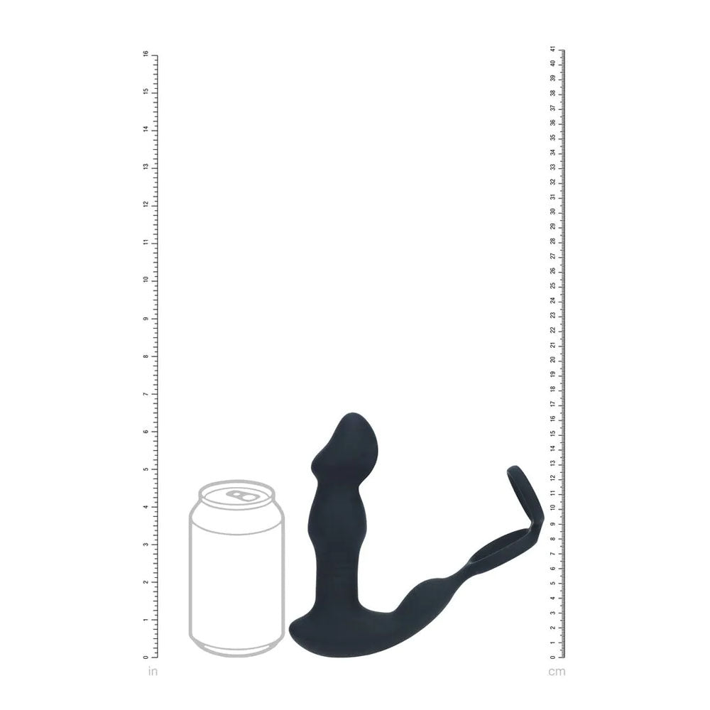 LEVELZ Remote Controlled Prostate Stimulator with Cock Ring - Black USB Rechargeable Vibrating Thrusting Prostate Massager with Cock Ring - LVL03-0042BLK