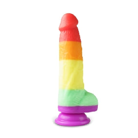 Rainbow Suction Dildo