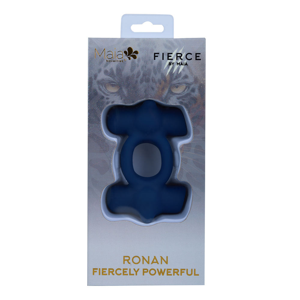 Maia RONAN - Blue - Blue USB Rechargeable Dual Vibrating Cock Ring-MA25-09-BLUE