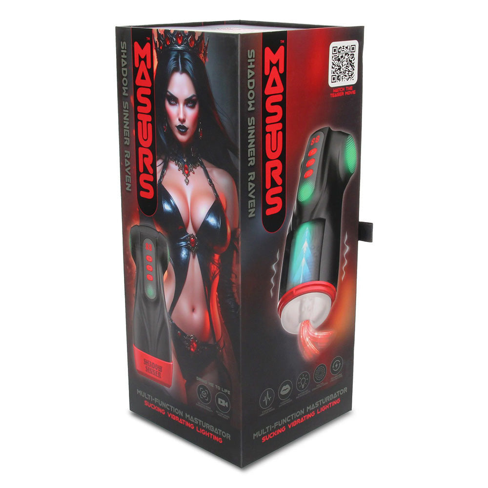 MASTURS Raven - USB Rechargeable Vibrating and Sucking Auto Stroker with Augmented Reality - MAS002BLK