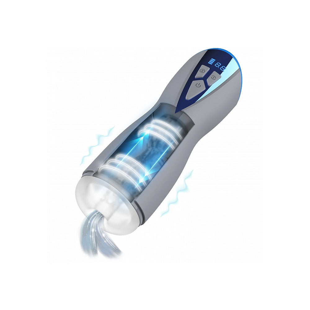 MASTURS Eloa - USB Rechargeable Sucking & Vibrating Auto Stroker with Augmented Reality - MAS005GRY
