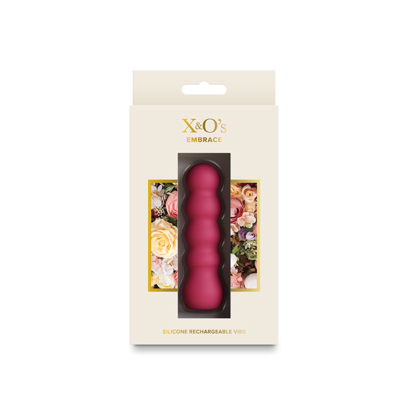 X & Os Embrace - Rose 9.9 cm USB Rechargeable Bullet - NSN-0321-16