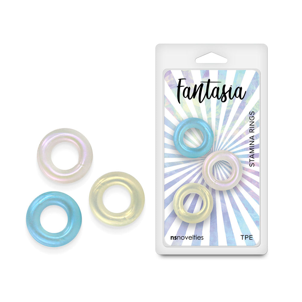 Fantasia - Stamina Rings - Multicolour - Coloured Cock Rings - Set of 3-NSN-0384-30