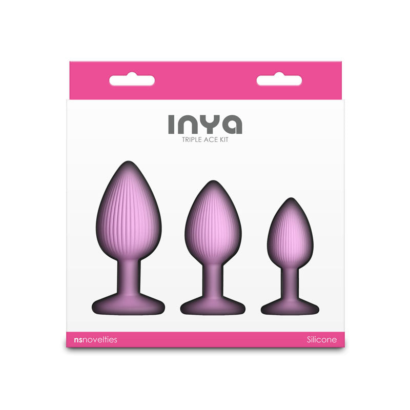 INYA Triple Ace Kit - Blush - Pink Butt Plugs - Set of 3 Sizes-NSN-0562-04