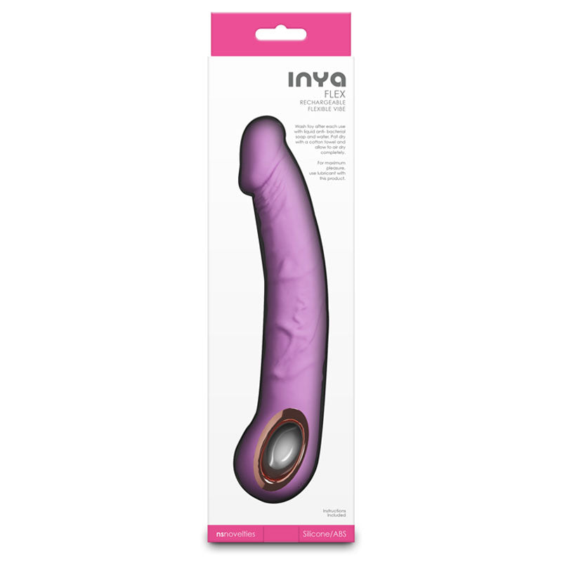 INYA Flex - Bubblegum - Bubblegum 22 cm USB Rechargeable Vibrator-NSN-0562-14