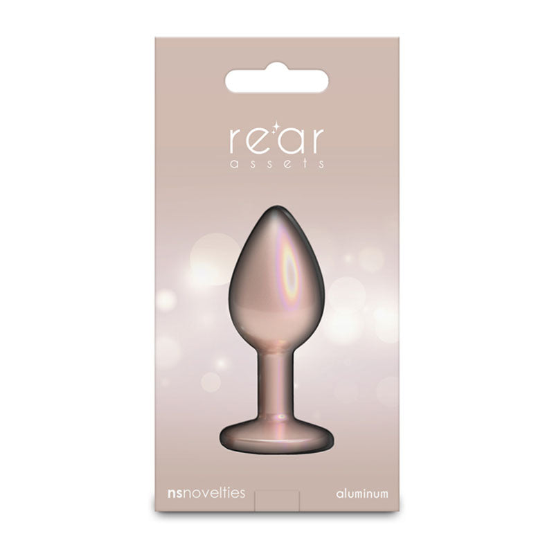 Rear Assets Iridescent - Small - Champagne - Iridescent Champagne 7.1 cm Small Butt Plug-NSN-0968-06