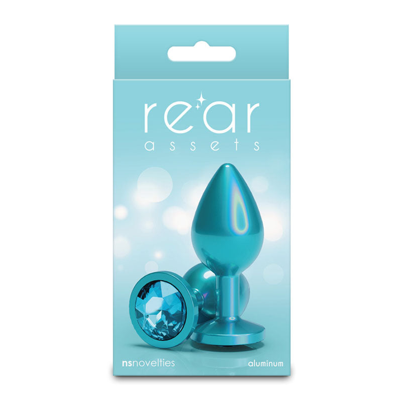 Rear Assets Iridescent - Medium - Teal - Iridescent Teal 8.2 cm Medium Butt Plug - NSN-0968-17