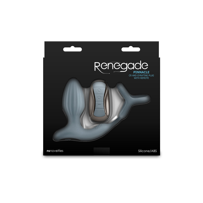 Renegade Pinnacle - Grey - Grey USB Rechargeable Vibrating Butt Plug with Cock Ring-NSN-1132-69