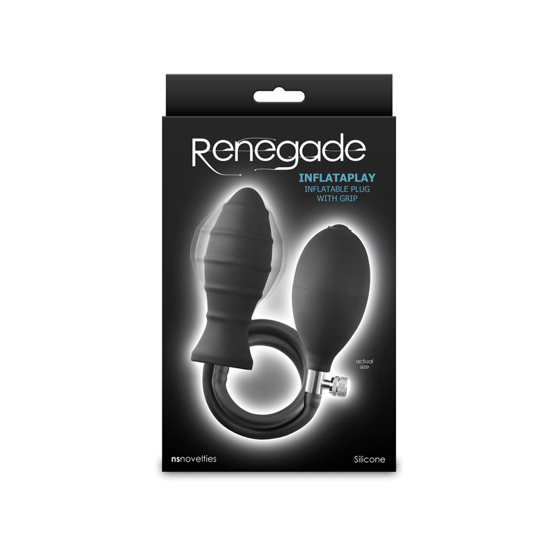Renegade InflataPlay - Black - Black 10.5 cm Inflatable Butt Plug-NSN-1161-23
