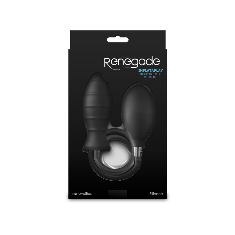 Renegade InflataPlay - Black - Black 10.5 cm Inflatable Butt Plug-NSN-1161-23