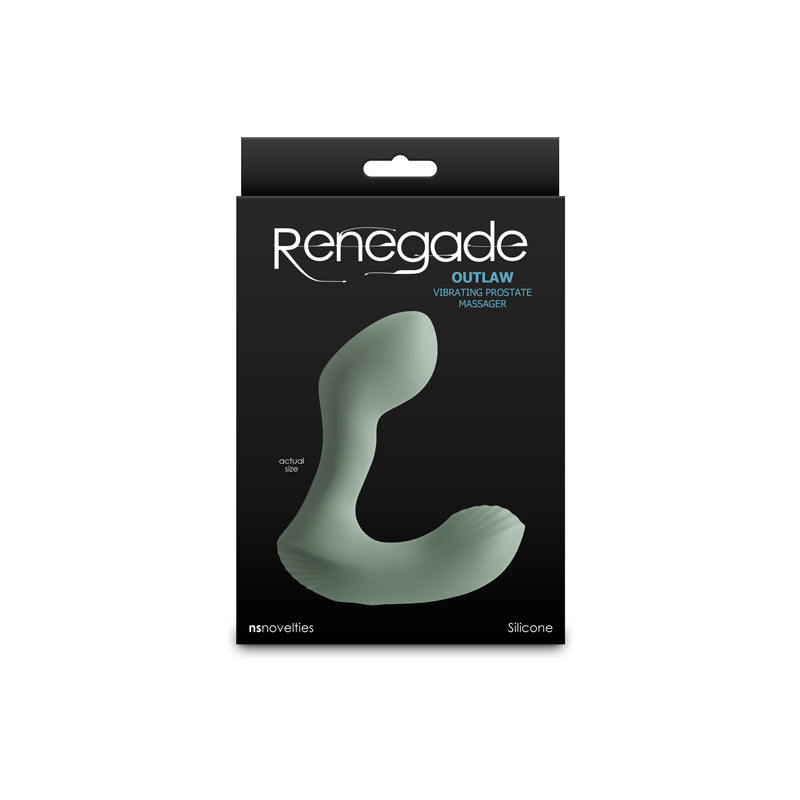 Renegade Outlaw - Sage - Green 12 cm USB Rechargeable Vibrating Prostate Massager-NSN-1161-38