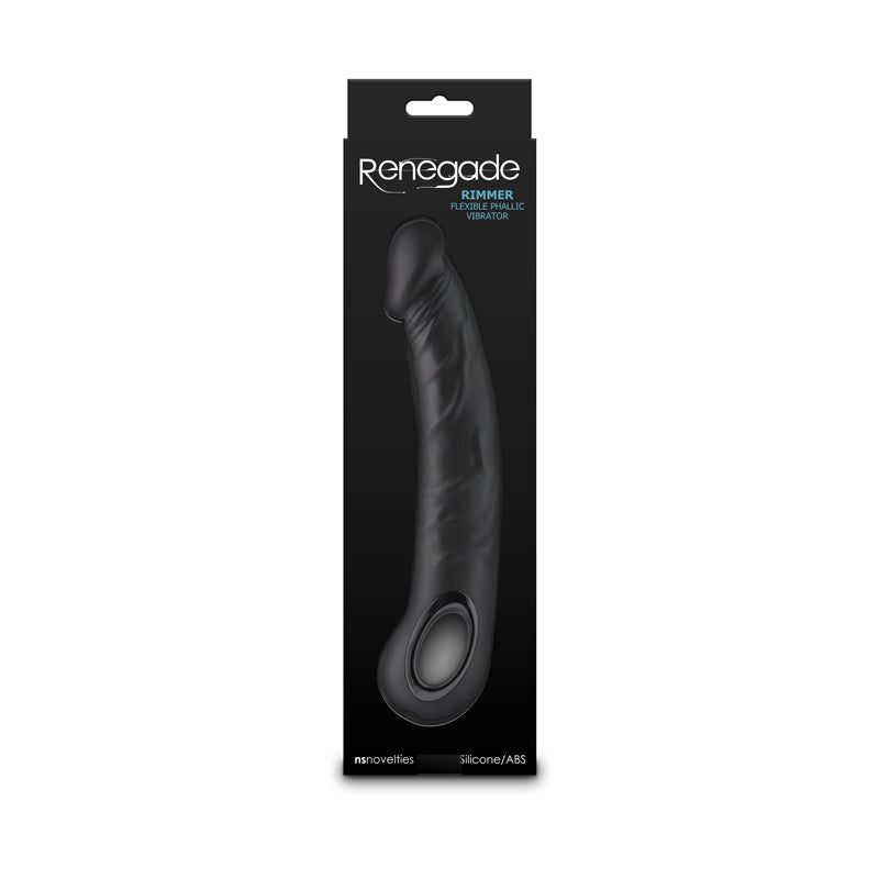 Renegade Rimmer - Black - Black 22 cm USB Rechargeable Vibrator-NSN-1161-43