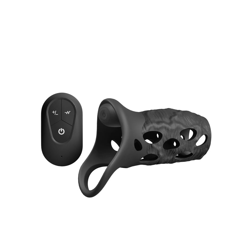 Renegade Edge - Black - Black USB Rechargeable Vibrating Penis Sleeve with Wireless Remote - NSN-1165-33