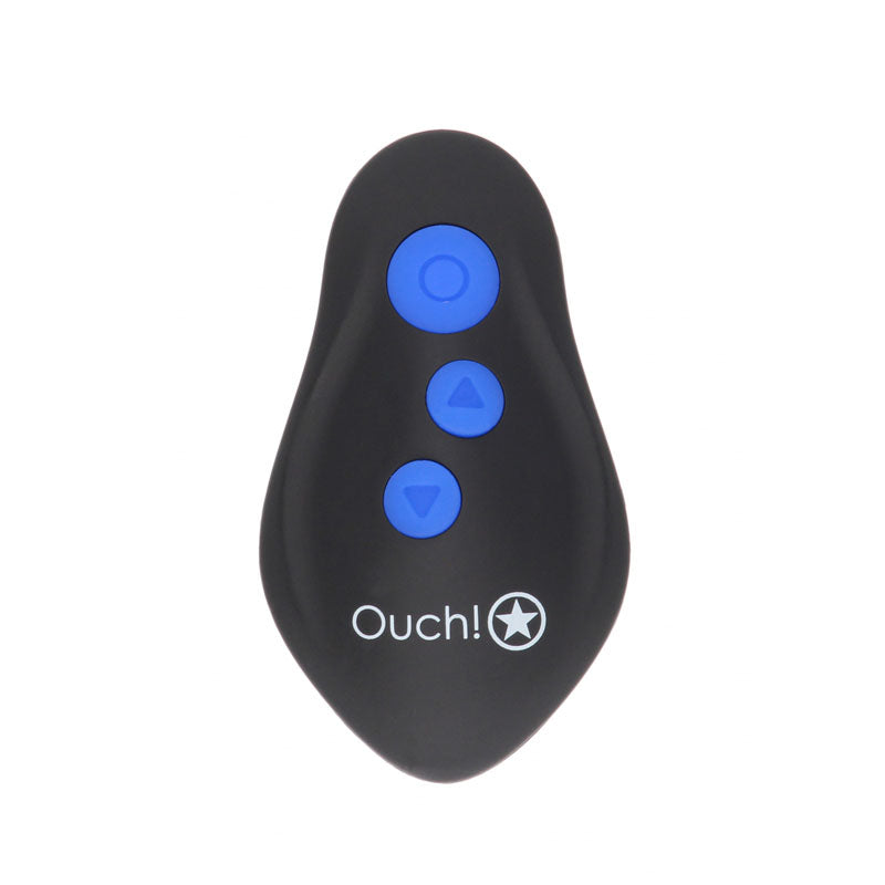 OUCH! E-stim & Vibrating Butt Plug Cock Ring - Black USB Rechargeable Vibrating Butt Plug & Cock Ring with e-Stim-OU580BLK