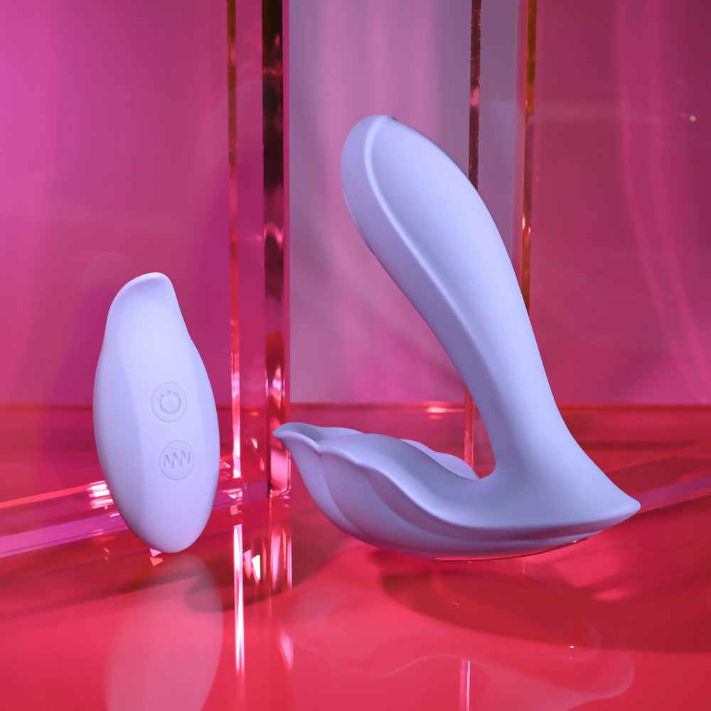 Playboy Pleasure LILAC FANTASY - Purple 13.5 cm USB Rechargeable Tapping Vibrator with Remote-PB-RS-6473-2