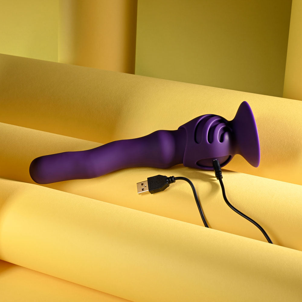 Playboy Pleasure WIGGLE IT - Purple 23.9 cm USB Rechargeable Wiggling Vibrator-PB-RS-6893-2