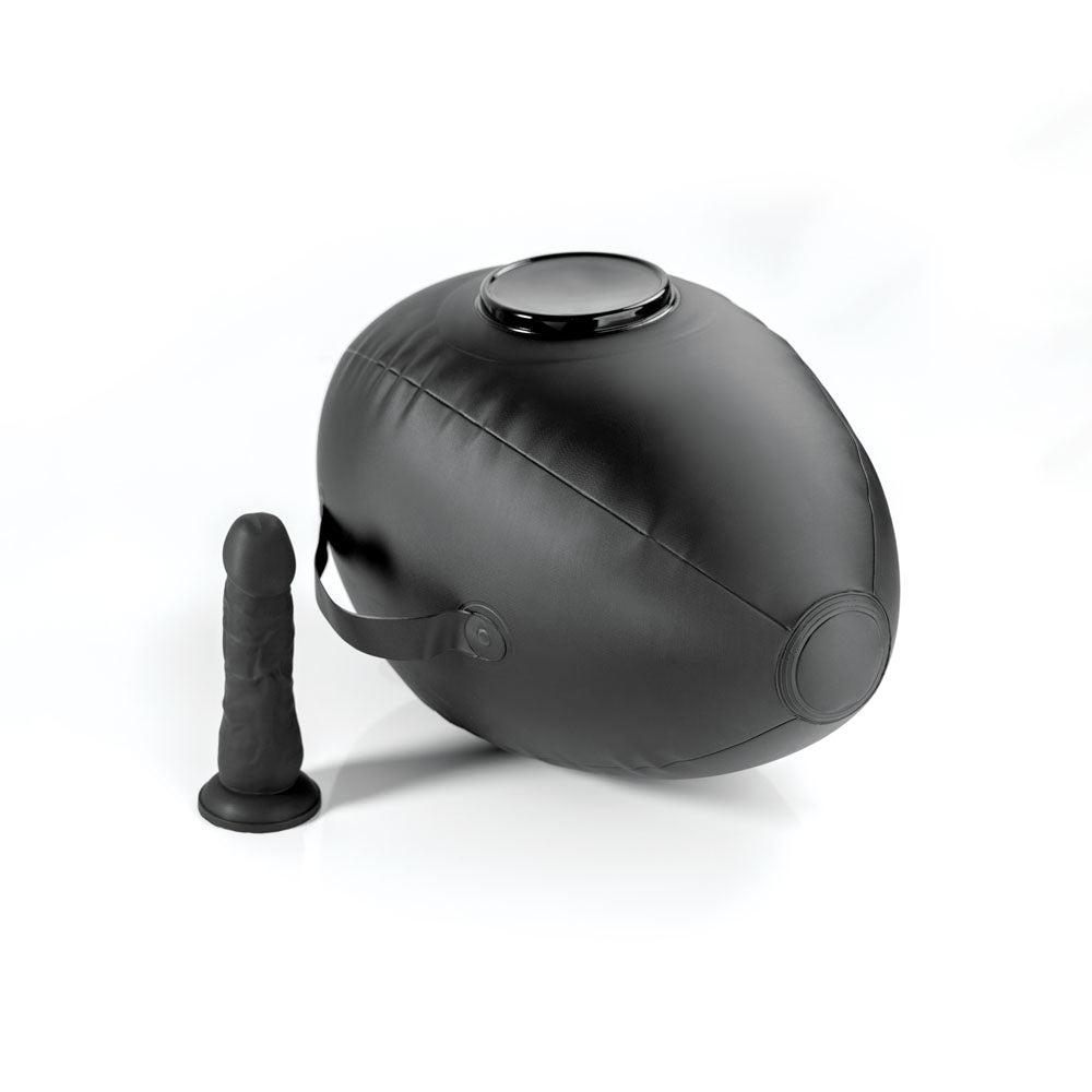 Fetish Fantasy Series Body Dock Inflatable Love Ball - Black Inflatable Cushion with Black 15.2 cm Dildo-PD4472-23