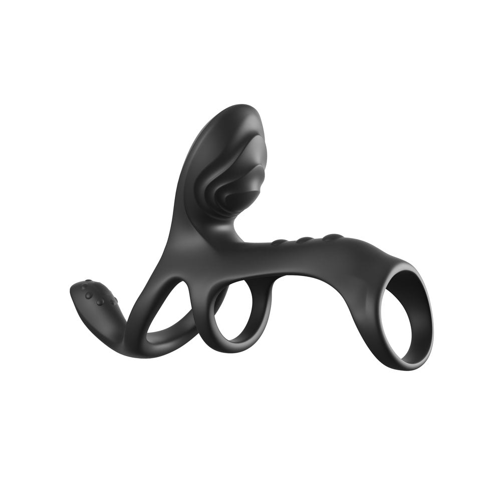 Fantasy C-Ringz Ultimate Couples Cage Max - Black USB Rechargeable Vibrating Cock Ring Cage-PD5968-23