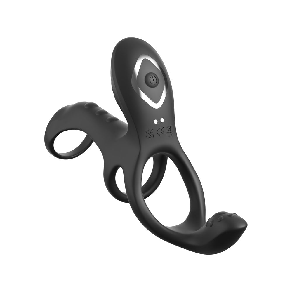 Fantasy C-Ringz Ultimate Couples Cage Max - Black USB Rechargeable Vibrating Cock Ring Cage-PD5968-23