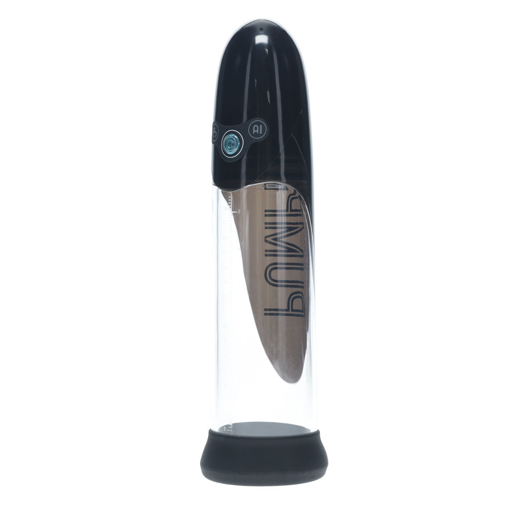 PUMPED Aqua-Pro Auto Pump - Black - Black/Clear USB Rechargeable AI-Enabled Submersible Auto Penis Pump-PMP053BLK