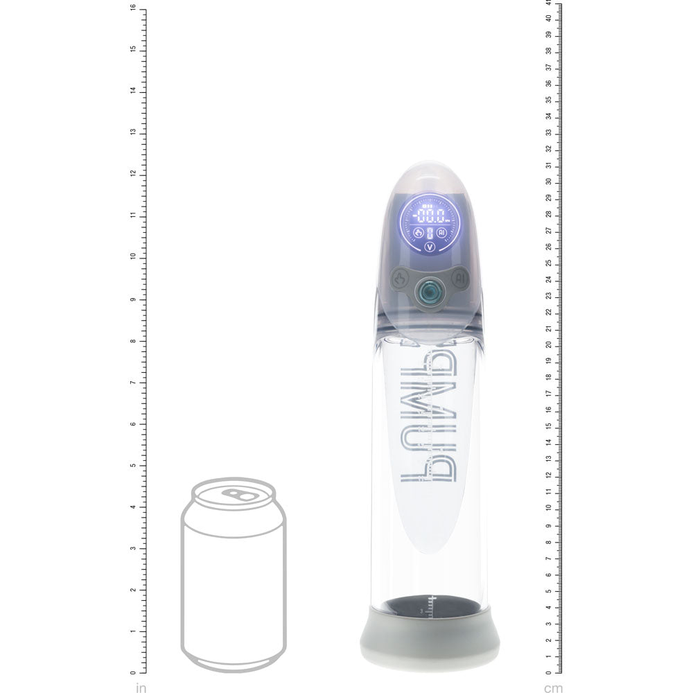 PUMPED Aqua-Pro Auto Pump - Grey - Grey/Clear USB Rechargeable AI-Enabled Submersible Auto Penis Pump-PMP053GRY