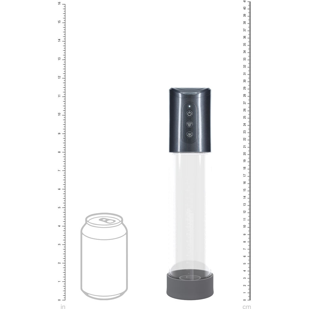 PUMPED Hyperpump Automatic Pump - Gunmetal - Gunmetal Grey USB Rechargeable Auto Penis Pump-PMP057GUN
