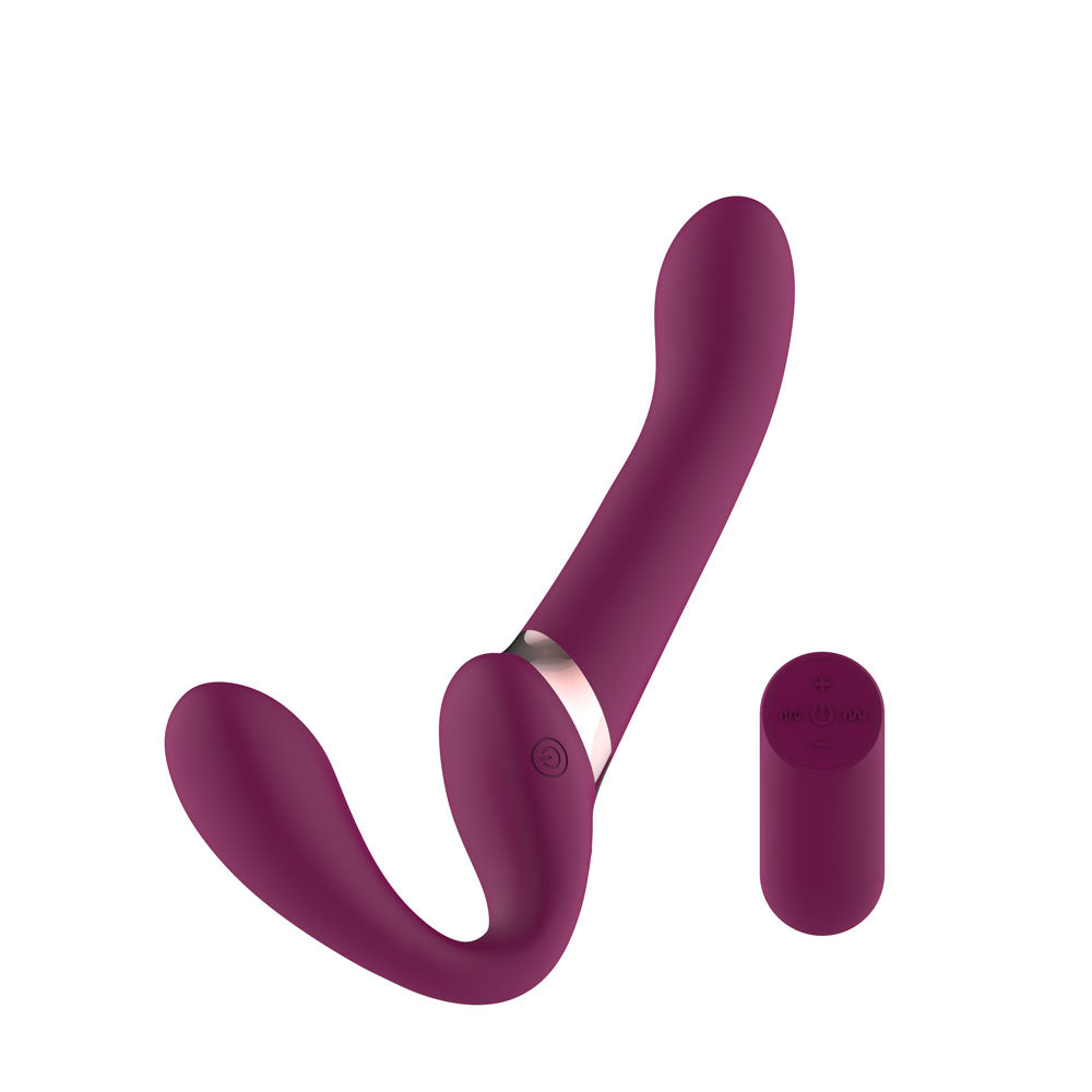 Passion Play Strap-less Dildo with Remote Controller - Purple 25 cm USB Rechargeable Strapless