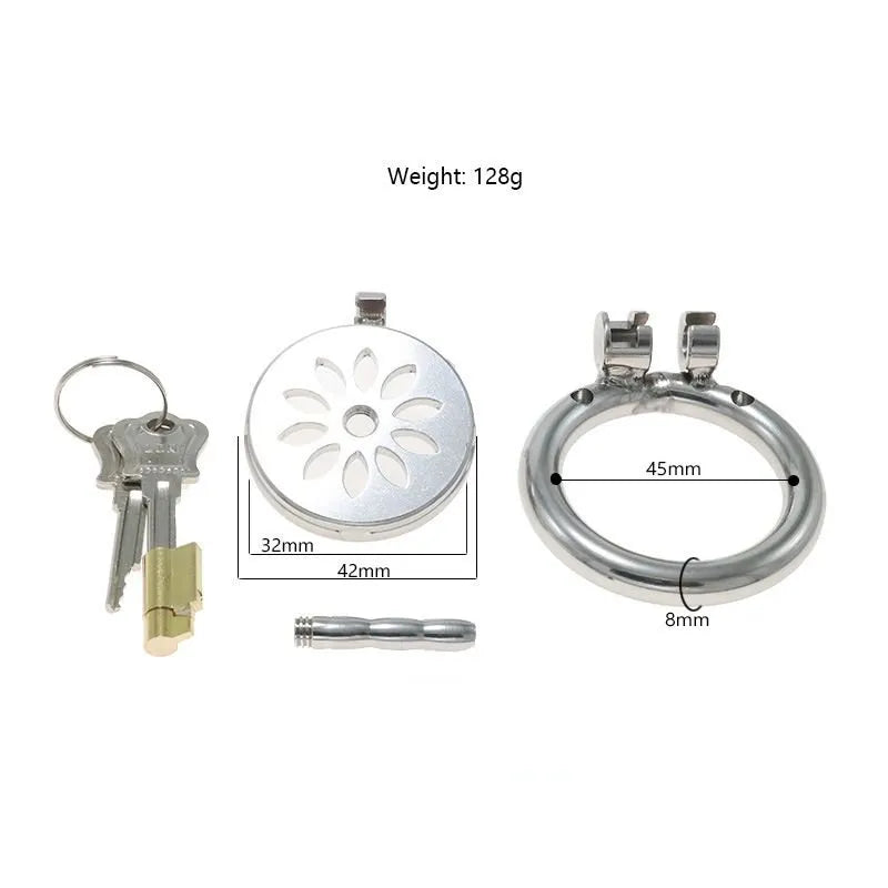 Petal-shaped Chastity Cage with Catheter - Long