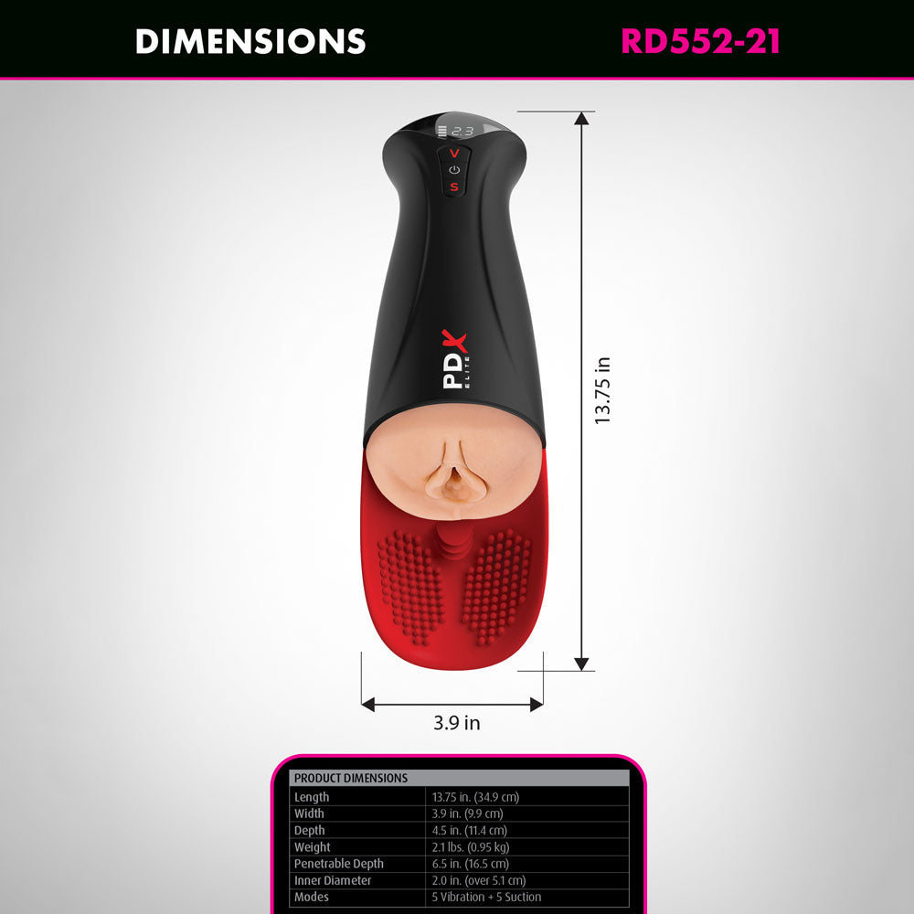 PDX Elite Fap-O-Matic Pro XL - Light - Flesh USB Rechargeable Auto Stroker-RD552-21