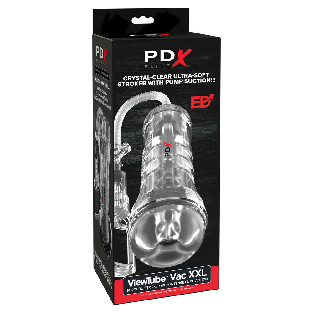 PDX Elite ViewTube Vac XXL Pump Stroker - Clear Vagina Stroker with Suction Pump-RD560-20