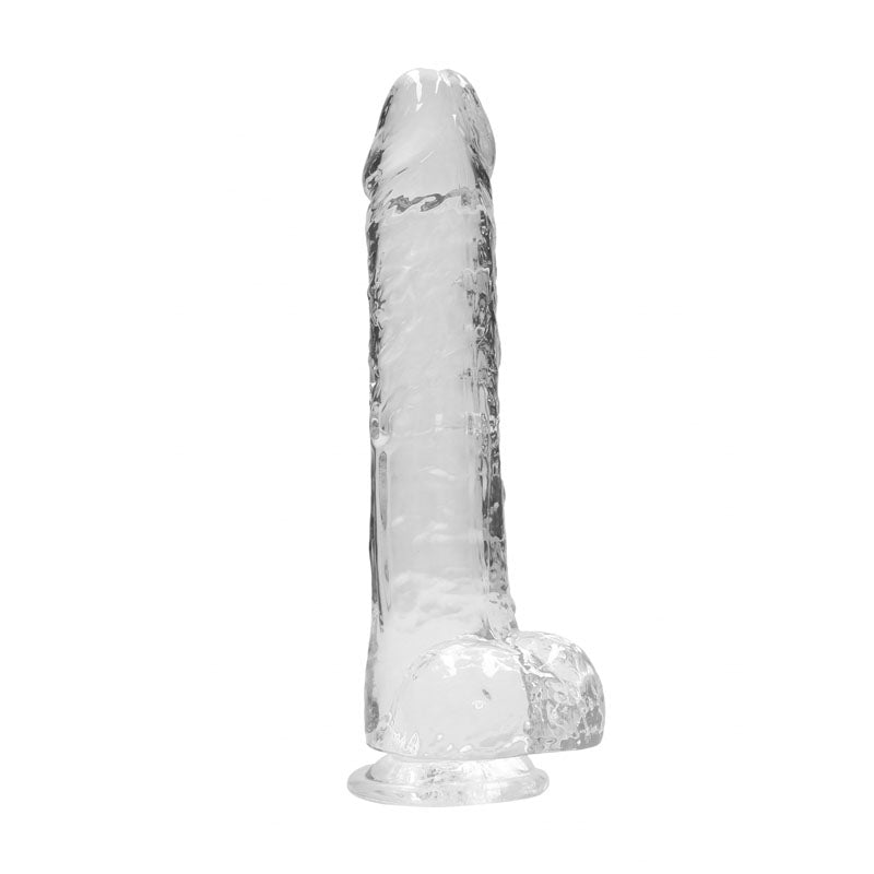 RealRock 9 Realistic Dildo With Balls - Clear 22.9 cm Dong - REA093TRA