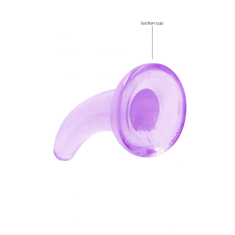 REALROCK Non Realistic Dildo With Suction Cup - 11.5 cm - Purple 11.5 cm Curved Pegging Dong - REA109PUR