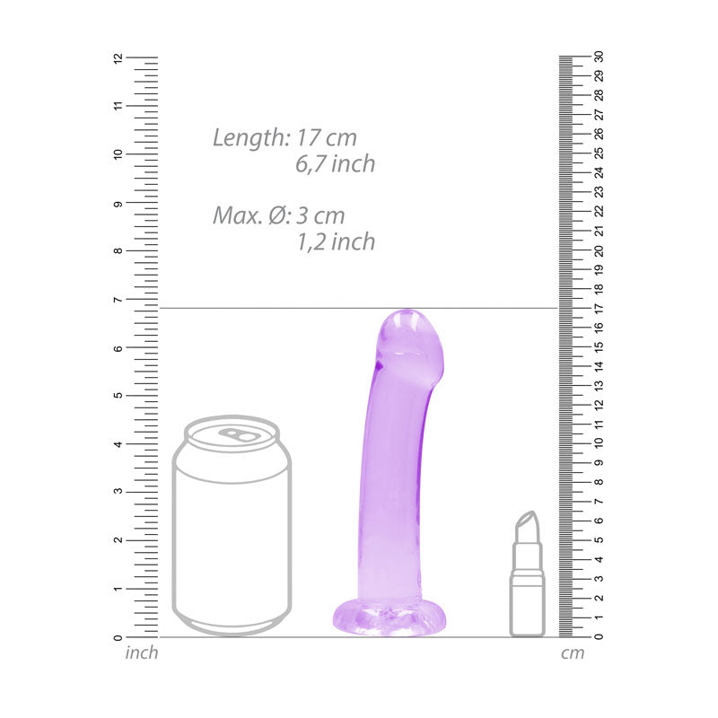 REALROCK Non Realistic Dildo With Suction Cup - 17 cm - Purple 17 cm Dong - REA111PUR