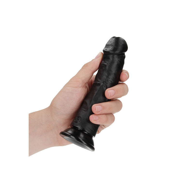 REALROCK Realistic Regular Curved Dildo with Suction Cup - 15.5 cm - Black 15.5 cm (6) Dong - REA116BLK