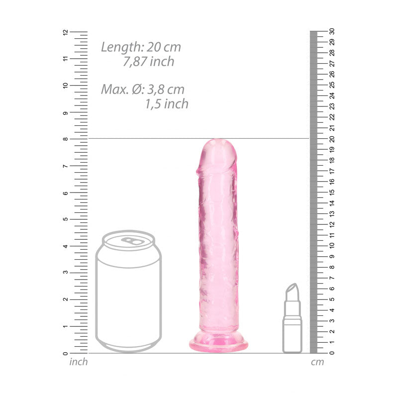 REALROCK 18 cm Straight Dildo - Pink - Pink 18 cm (7) Dong - REA152PNK