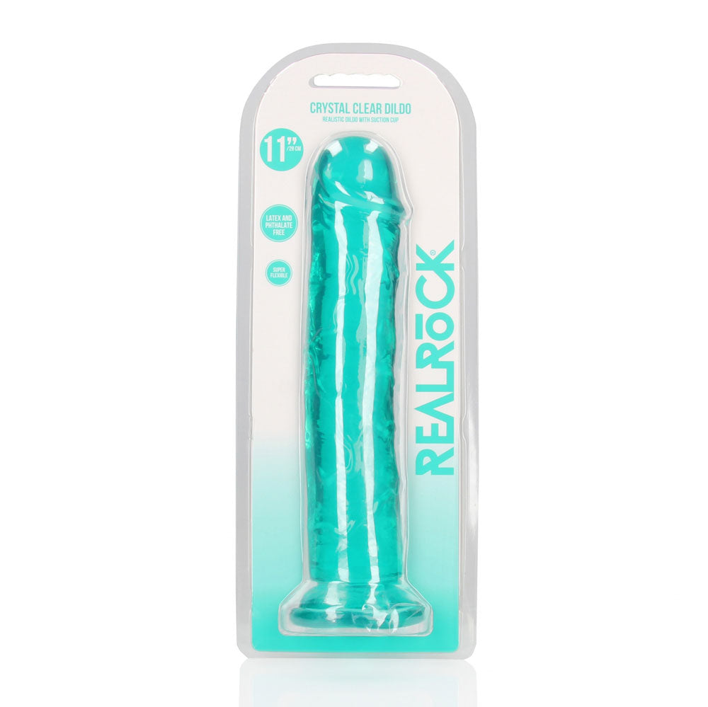 REALROCK 31 cm Straight Dildo - Turquoise - Turquoise 31 cm (11) Dong - REA156TUR
