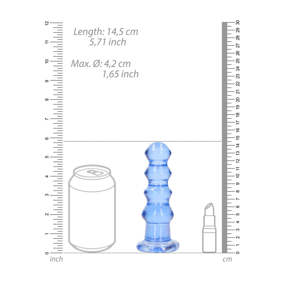REALROCK 14 cm Curvy Anal Plug - Blue - Blue 14 cm (4.5) Butt Plug - REA158BLU