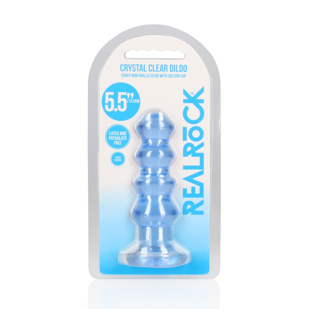 REALROCK 14 cm Curvy Anal Plug - Blue - Blue 14 cm (4.5) Butt Plug - REA158BLU